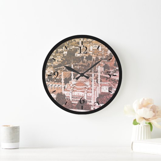 Grande Horloge Ronde mosquée bleue présentation (Maison)