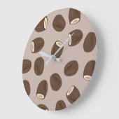 Grande Horloge Ronde Motif à la noix de coco (Angle)