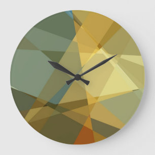 Grande Horloge Ronde Motif abstrait de cubisme