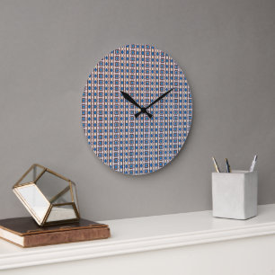 Grande Horloge Ronde Motif abstrait géométrique mosaïque moderne 1298
