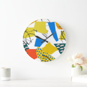 Grande Horloge Ronde Motif Abstrait moderne avec formes. (Maison)