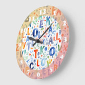 Grande Horloge Ronde Motif alphabet (Angle)