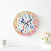 Grande Horloge Ronde Motif alphabet (Maison)