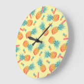 Grande Horloge Ronde Motif ananas (Angle)