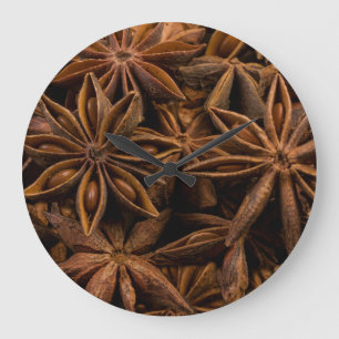 Grande Horloge Ronde Motif Anise Stars
