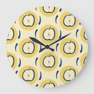 Grande Horloge Ronde Motif Apple vintage : Papier peint classique