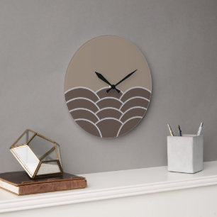 Grande Horloge Ronde Motif artistique classique contemporain à écailles