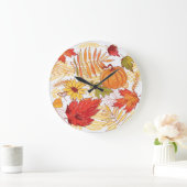 Grande Horloge Ronde Motif automne (Maison)