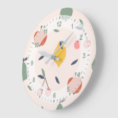 Grande Horloge Ronde Motif aux fruits mignons (Angle)