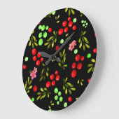Grande Horloge Ronde Motif Berries (Angle)