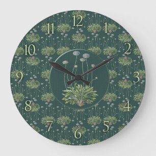 Grande Horloge Ronde Motif botanique