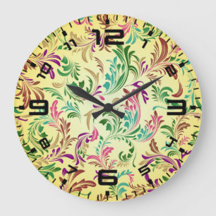 Grande Horloge Ronde Motif Branches Design-78466