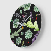 Grande Horloge Ronde Motif Cactus 2 (Angle)
