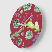 Grande Horloge Ronde Motif Cactus 4 (Angle)
