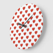 Grande Horloge Ronde Motif cardiaque (Angle)