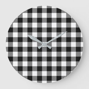 Grande Horloge Ronde Motif carreau de bœuf monochrome simple