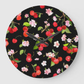 Grande Horloge Ronde Motif cerise 2 (Recto)