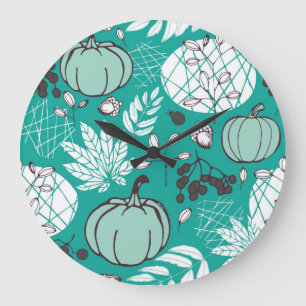 Grande Horloge Ronde motif citrouille