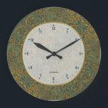 Grande Horloge Ronde Motif coloré Vintage Ornate Paisley<br><div class="desc">Paisley coloré vintage et coloré motif avec tons verts beige et bleu-vert accents. Peu de couleurs disponibles</div>