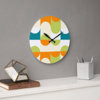 Motif d'art rétro Orange Sarcelle Bleu Vert Citron