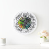 Grande Horloge Ronde Motif de cercle coloré Tiki (Maison)