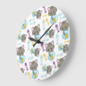 Grande Horloge Ronde Motif De Chats, Chats Mignons, Chatons, Poisson (Angle)