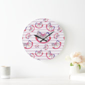 Grande Horloge Ronde Motif de cheval rocking de l'enfant (Maison)