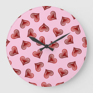 Grande Horloge Ronde Motif de coeur