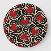 Motif de coeur simple Noir et Rouge