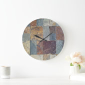 Grande Horloge Ronde motif de dalle de pierre (Maison)