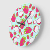Grande Horloge Ronde Motif de fruits dragon (Angle)