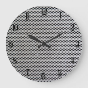 Grande Horloge Ronde Motif de grille