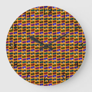 Grande Horloge Ronde Motif de la Pop Art des Bowls de pelouse,