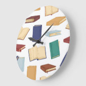 Grande Horloge Ronde Motif de livre (Angle)