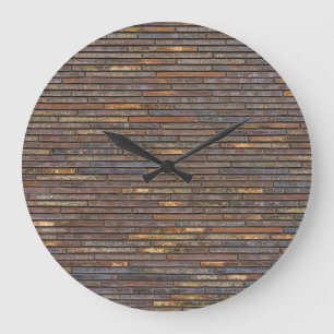 Grande Horloge Ronde Motif de mur en briques minces industrielles moder