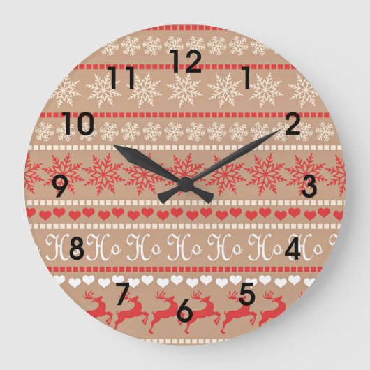 Grande Horloge Ronde Motif de Noël (Recto)