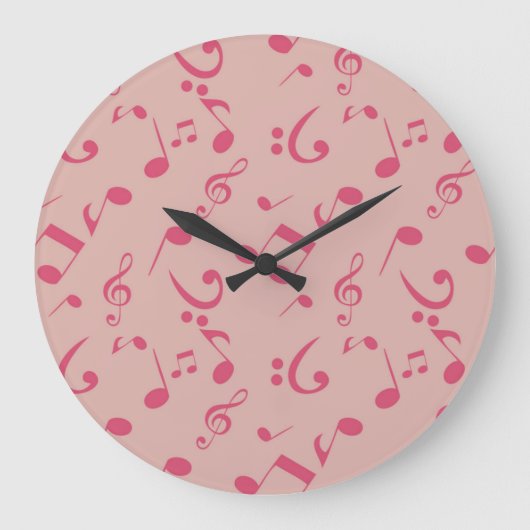 Grande Horloge Ronde Motif de notes musicales (Recto)