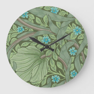 Grande Horloge Ronde Motif de papier peint, exemple avec Forget-Me-Nots