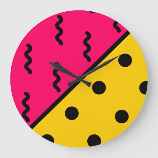 Grande Horloge Ronde Motif de PopArt (Recto)