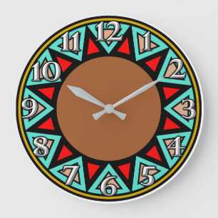 Grande Horloge Ronde Motif de sud-ouest de désert
