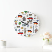 Grande Horloge Ronde Motif de symboles de l'Allemagne | (Maison)