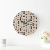 Grande Horloge Ronde Motif de thème chocolat (Maison)