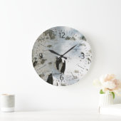 Grande Horloge Ronde Motif d'écorce de bouleau (Maison)