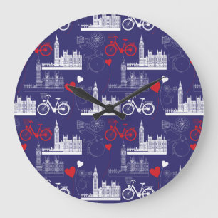 Grande Horloge Ronde Motif des monuments de Londres