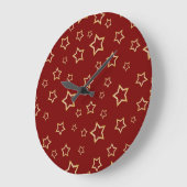 Grande Horloge Ronde Motif d'étoiles (Angle)