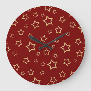 Grande Horloge Ronde Motif d'étoiles