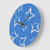 Grande Horloge Ronde Motif d'étoiles (Angle)