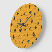Grande Horloge Ronde Motif d'Halloween (Angle)