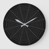 Grande Horloge Ronde Motif d'Halloween gris noir (Recto)