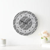 Grande Horloge Ronde Motif d'hypnose noir blanc + vos idées (Maison)